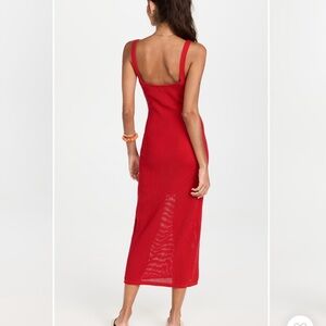 STAUD Red Backless Sheath Dress